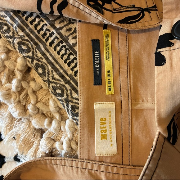 Anthropologie Mustard Jumpsuit with Black Floral Print - Picture 4 of 5